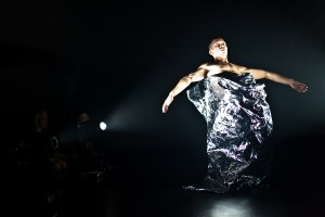 NobleMotion Dance Company: Splitting Night-Mylar Man. Photo by Lynn Lane.