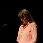 Cheryl Ann Cluff, co-founder of Plan-B, reading from 'Bridge to Terabithia.' Photo by Rick Pollock.