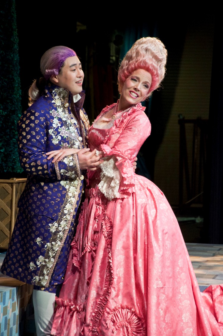 Andrew Stenson as Belmonte and Celena Shafer as Konstanze during rehearsal for the Abduction from the Seraglio.