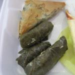 Greek Fest dolmathes and spanikopita