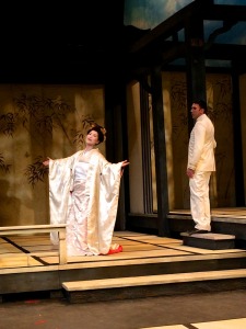 Yunah Lee and Eric Fennell at rehearsal for Utah Opera's Madame Butterfly. 