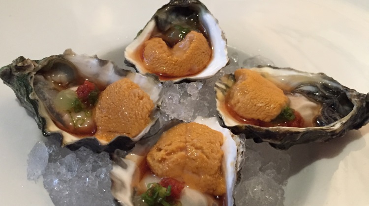 uni and oysters at naked fish