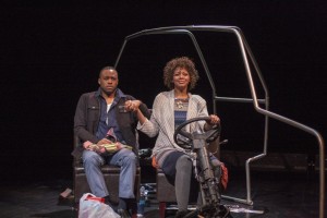 Latoya Rhodes and Carleton Bluford in 'A/Version of Events' by Matthew Ivan Bennett, Plan-B Theatre. (Photo by Rick Pollock)