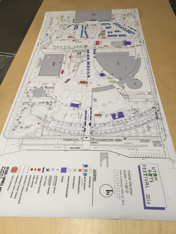 Layout map of the 2016 Utah Arts Festival.