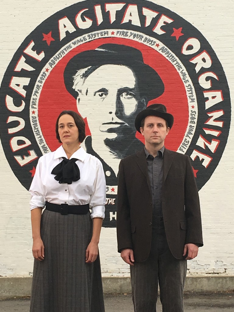 Tracie Merrill (Elizabeth Gurley Flynn) and Roger Dunbar (Joe Hill), One Big Union, by Debora Threedy, Plan-B Theatre Company. Photo: Jerry Rapier.