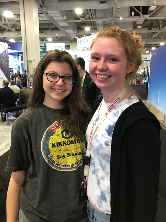 Nicole Andrade, Kelsie Muhlestein, West High School students in Salt Lake City at SC16.